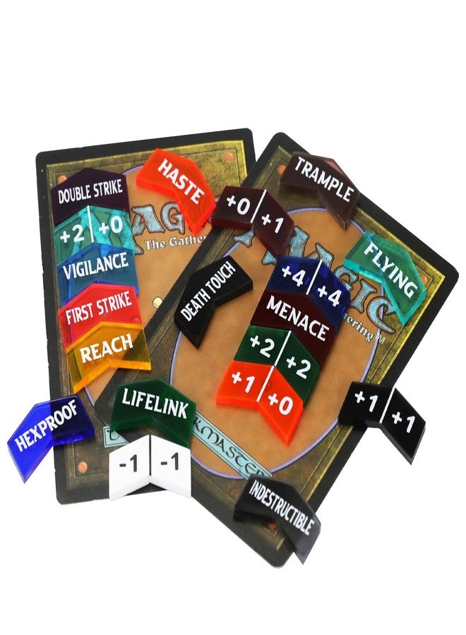 FourDragons 120PCS MTG Keyword Counters Buff Abilities Tokens for Magic Card Accessories, MTG Creature Stats Plus 1 Loyalty Life Counters Tokens for TCG CCG Magic Card Gaming Accessories - Image 4